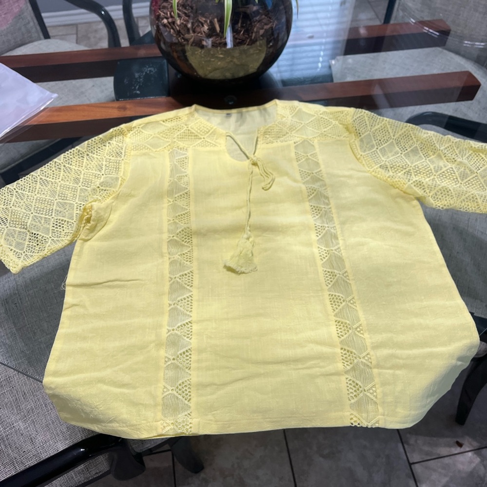 Yellow Lace Women's Top
